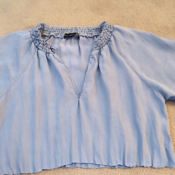 Black Tape Light Blue Blouse - Picture 2 of 8
